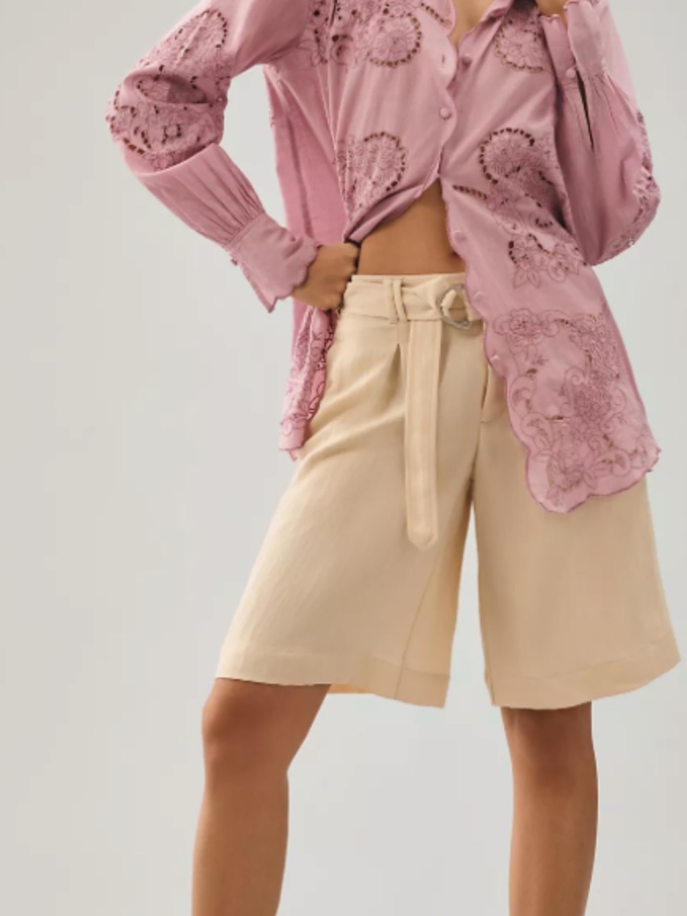 By Anthropologie Lavender Cutwork Embroidered Blouse M - Picture 3 of 9